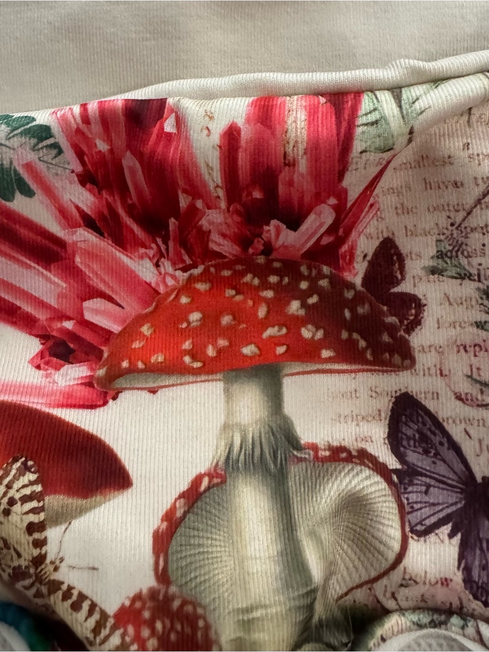 Anthropologie The LyreBird Skin Seamlessly Square-Neck Bra Mushroom Print L/XL - Picture 8 of 8